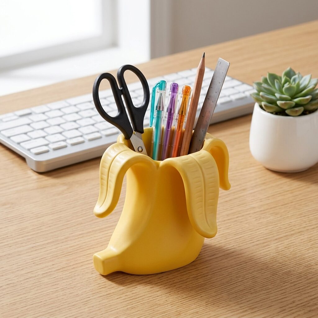 Cute Fruit Inspired Desk Organizer, Creative Storage Holder For Office, Art Supplies And Home Decor